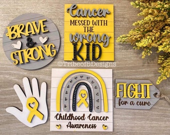 Cancer Tiered Tray Svg | Childhood Cancer Tier Tray Svg | Glowforge Files | Laser Ready Files | Glowforge Svgs | Laser Svgs | Laser Files |