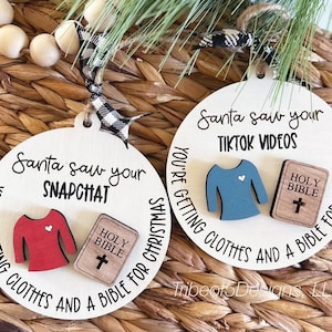 Funny Ornaments Svg | Santa Saw Your SnapChat Svg | Laser Ornaments Svg | Wood Ornaments Svg | Funny Wood Ornaments Svg | Santa Saw Your Svg