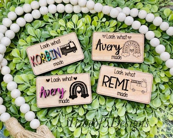 Look What I Made Magnet | Kitchen Fridge Magnets Svg | Kids Artwork Magnet Svg | Laser Ready Files | Glowforge Files Svg | Mother's Day Svg