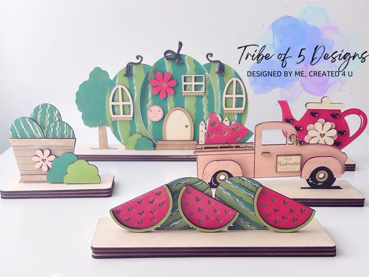 Watermelon Shelf Sitters Svg | Watermelon Signs Svg | Summer Shelf Sitters Svg | Summer Watermelon Svgs | Summer Signs Svg |