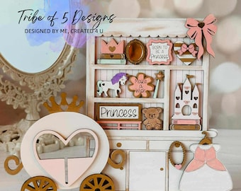 Princess Hutch Shelf Sitter Svg | Princess Signs Svg | Little Girls Room Shelf Decor Svg | Girls Room Signs Svg | Little Girl Signs Svg |