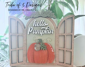 Interchangeable Shelf Sitter Insert Svg | Table Top Interchangeable Sign Svg | Hello Pumpkin Sign Svg | Fall Shelf Sitter Svg | Fall Signs