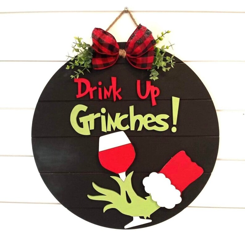 Grinch Door Hanger Svg Grinch Door Signs Svg Grinch Signs Etsy