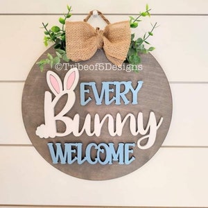 Easter Door Signs Svg | Every Bunny Welcome Sign Svg | Easter Door Hang Svg | Holiday Door Signs Svg | Glowforge Files | Laser Files |