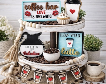 Valentine Coffee Tiered Tray svg | Valentines Day Tiered Tray svg | Coffee Bar Tiered Tray sv g | Valentine's Day Coffee Tiered Tray svg |