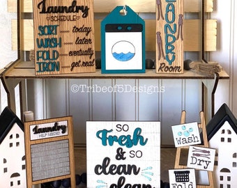 Laundry Room Tiered Tray Svg | Laundry Room Tier Tray Svg | Glowforge Files | Laser Ready Files | Glowforge Svg | Laser Svgs | Laser Files |