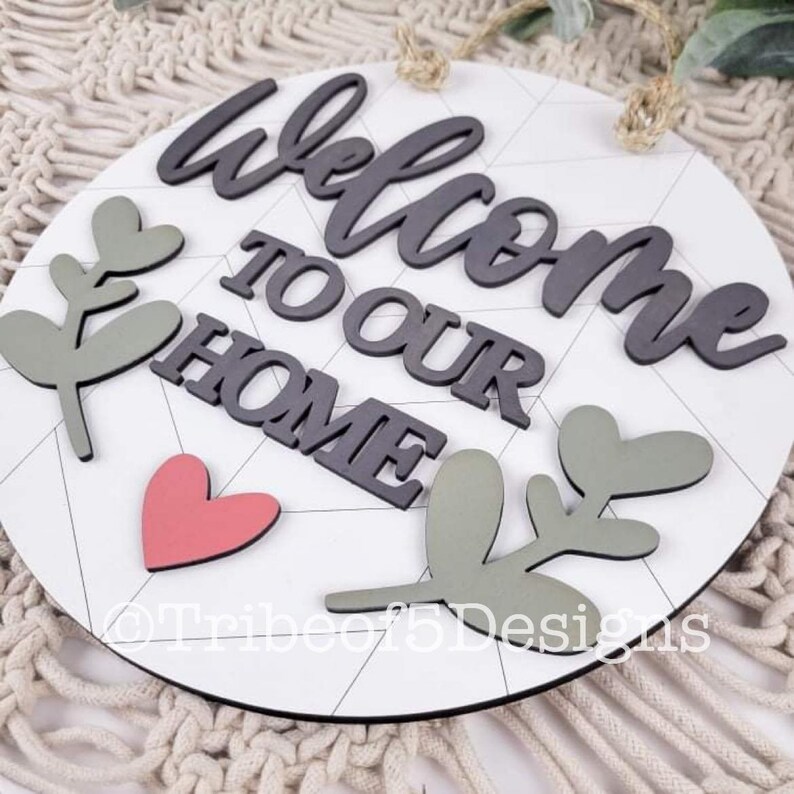Welcome to Our Home Door Hang Sign Svg Welcome Door Hang Svg - Etsy