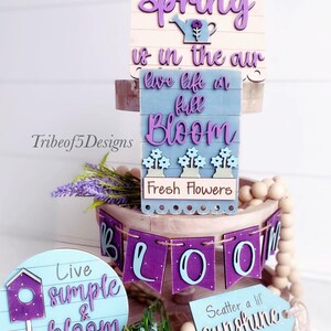 Spring Tiered Tray Svg | Spring Tier Tray Svg | Bloom Tiered Tray Svg | Spring Signs Svg | Spring SVG | Laser Ready Files | Glowforge Svgs |