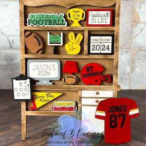 Football Desk Shelf Sitter Svgs | Football Hutch Signs | Football Player Gifts Svg | Football Coach Gifts | Football Shelf SItters Svg |