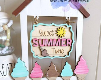 Summer Interchangeable Signs | Summer Interchangeable Shelf Sitters Svg | Summer Ice Cream Signs Svg | Summer Ice Cream Shelf SItter Svgs |