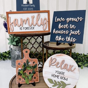 Family Tiered Tray Svg | Home Tiered Tray Svg | Farmhouse Tiered Tray Svg | Personalized Tiered Tray Svg | Laser Ready Files | Glowforge Svg