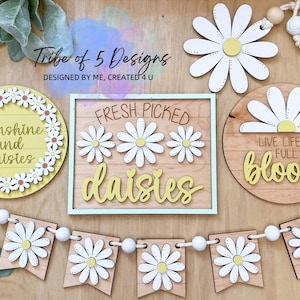 Daisy Tiered Tray Svg | Daisy Shelf Sitter Svgs | Spring Tiered Tray Svg | Flower Tiered Tray Svg | Spring Shelf Sitters | Shelf Sitter Svg