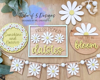Daisy Tiered Tray Svg | Daisy Shelf Sitter Svgs | Spring Tiered Tray Svg | Flower Tiered Tray Svg | Spring Shelf Sitters | Shelf Sitter Svg