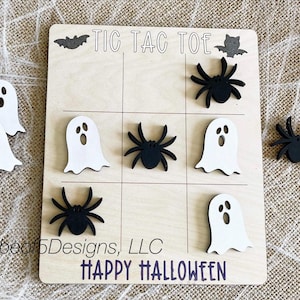 Halloween Tic Tac Toe Svg | Halloween Kids Svg | Halloween Kids School Gifts Svg | Laser Files Svg | Glowforge Files Svg | Laser Ready Files