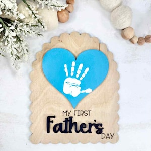 Mein erster Vatertagsabdruck Handabdruck Fußabdruck Baby Zeichen | Vatertag DIY Schilder | Meine ersten Schilder | Baby Erster Vatertag geschnitten Datei |