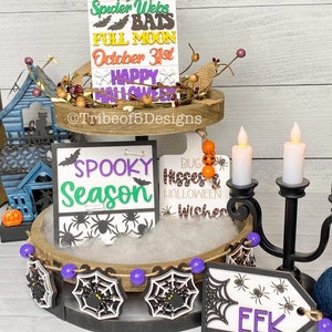 Halloween Tiered Tray Svg | Halloween Signs Svg | Halloween Tier Tray Svg | Glowforge Files | Laser Ready Files | Glowforge Svg |