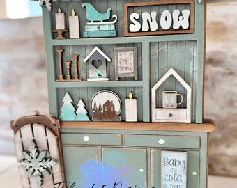 Winter Hutch Shelf Sitter Svg | Winter Shelf Sitters Svg | Hutch Shelf Sitter | Winter Interchangeable Signs Svg | Winter Signs Svg |