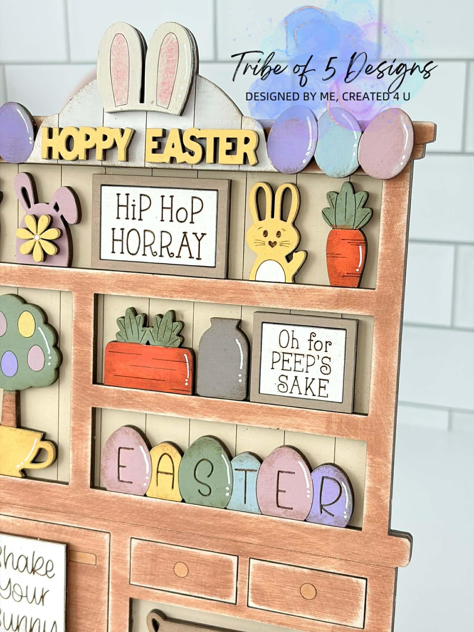 Easter Hutch Shelf Sitter Digital Glowforge Laser Ready File Svg ...