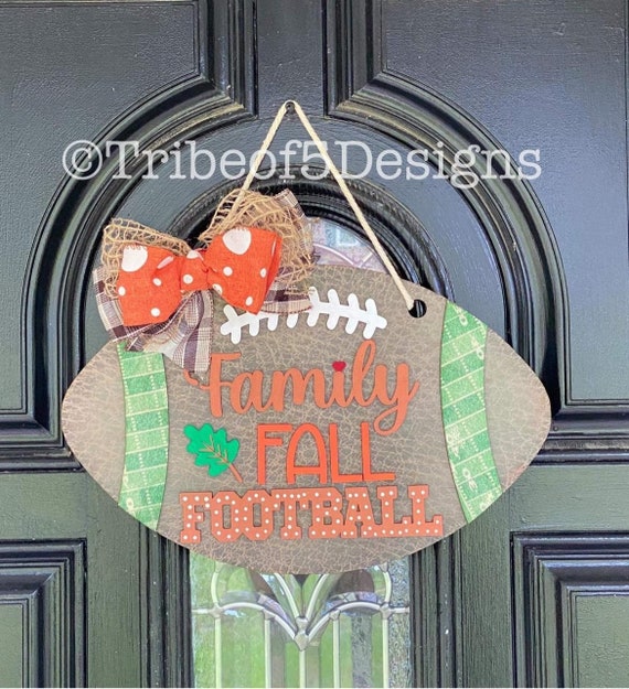 Football Door Hanger Svg Football Door Signs Fall Door Etsy