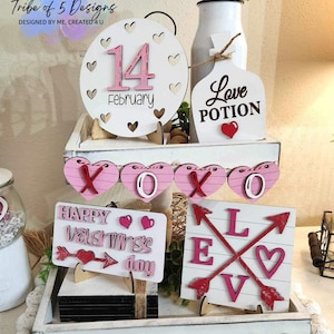 Valentines Day Tiered Tablett | Valentines Tiered Tablett | Valentinstag Tier Tablett Zeichen | Valentinstag Tiered Tray Zeichen svg | 3D Schilder svg |