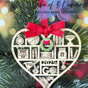 Basketball Ornaments Svg | Personalized Basketball Ornaments Svg | Wooden Laser Ornaments Svg | Sport Ornaments Svg | Basketball Player Gift