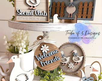 Porch Goose Tiered Tray Svg | Porch Goose Shelf SItters Svg | Porch Goose Signs Svg | Goose Svg Files | Goose Decor Svg | Goose Signs Svg |
