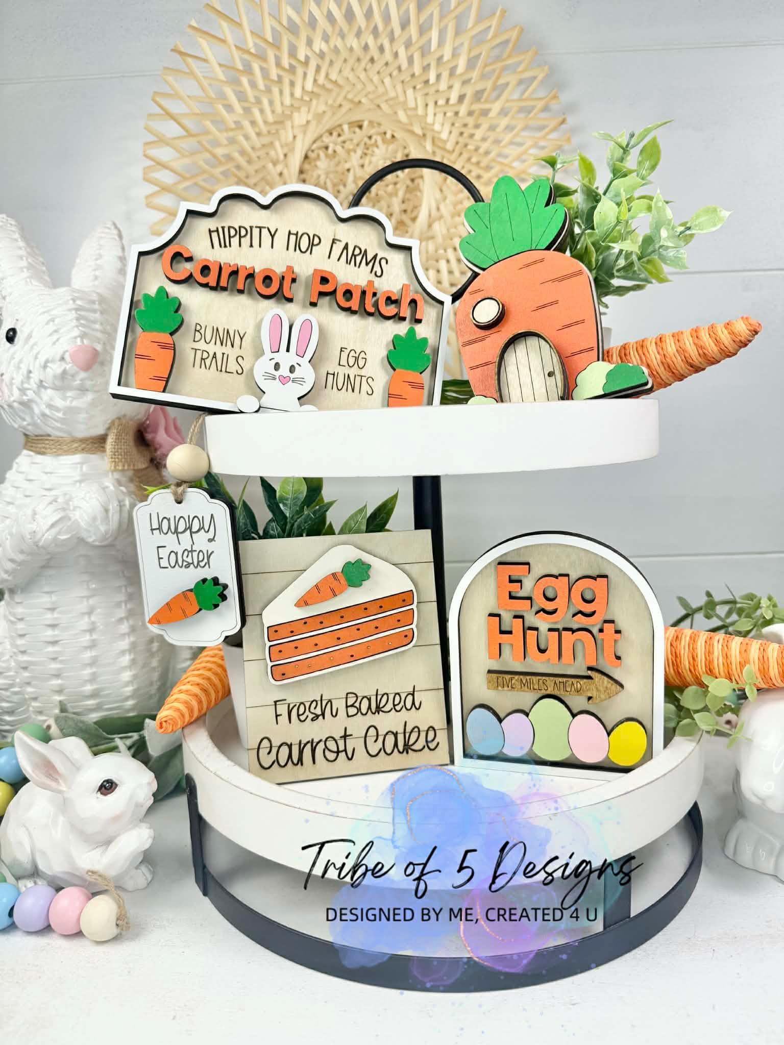 Easter Tiered Tray Svg | Carrot Patch Shelf Sitter Signs Svg | Easter ...