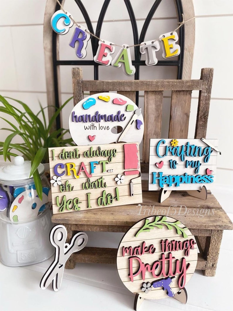Sign Craftinr R Crafting Tiered Tray Svg | Crafting Tier Tray Svg | Makers Tiered Tray ...