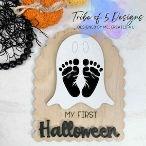 Mein erster Halloween Handabdruck Fußabdruck Zeichen | Baby Erste Halloween Zeichen | Halloween Fußabdruck Schilder | Halloween Handabdruck Schilder |