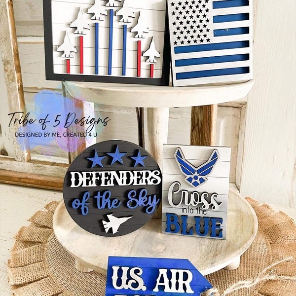 Air Force Tiered Tray Svg | US Air Force Tier Tray Svg | Air Force Signs Svg | Military Signs Svg | Military Tiered Tray Svgs | Air Force |