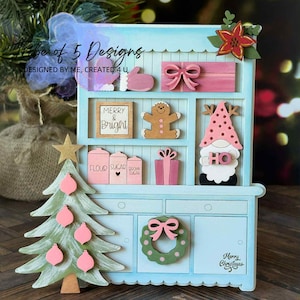 Shelf Sitter Weihnachtshütte | Kantenhocker Weihnachten | Weihnachten Tiered Tablett | Hölzerne Regal Sitters SVG | Shelf Sitter Zeichen |