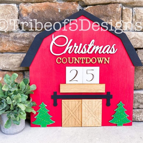 Christmas Countdown Sign svg | Christmas Countdown svg | Countdown Calendar Sign svg | Farmhouse Christmas svg | Barn Sign svg | Farmhouse |