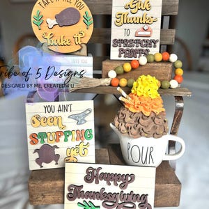 Thanksgiving Tiered Tray Svg | Thanksgiving Signs Svg | Thanksgiving Shelf Sitters | Funny Thanksgiving Signs Svg | Laser Ready Files Svg |