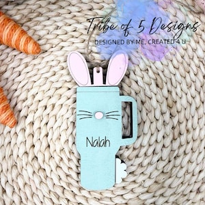 Etichette per cestini di Pasqua Svg / Etichette personalizzate per cestini di Pasqua / Stanley Easter Basket Svg / Etichette con nome per cestini di Pasqua Svg / Easter Basket Svgs /