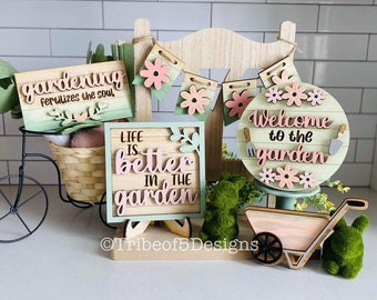 Gardening Tiered Tray Svg | Gardening Tier Tray Svg | Garden Tiered Tray Svg | Flower Tiered Tray Svg | Laser Ready Files | Glowforge Files