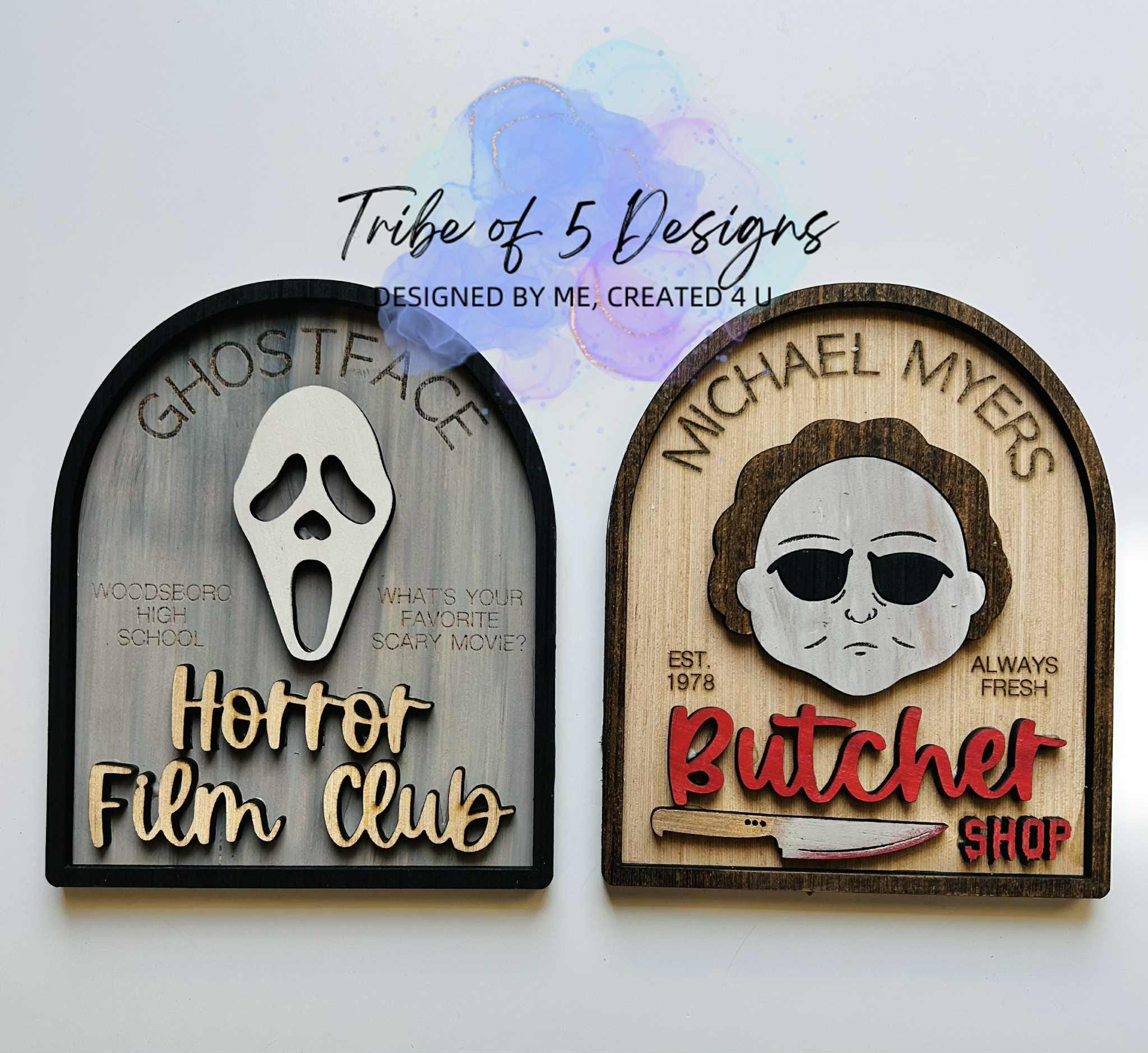 Halloween Shelf SItter Signs Svg | Scary Movie Shelf Sitter Signs Svg | Horror Movie Signs Svg | Halloween Tiered Tray Svg | Halloween Svgs