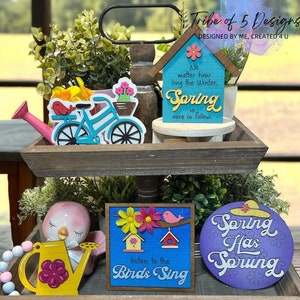 Spring Tiered Tray Svg | Spring Signs Svg | Spring Tier Tray Svg | Spring Shelf Sitters Svg | Laser Files Svg | Laser Ready Files |