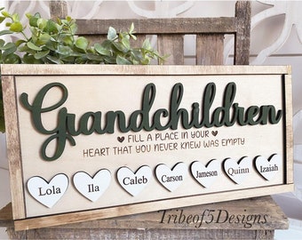 Grandchildren Personalized Signs Svg | Grandchildren Signs Svg | Grandparent Signs Svg | Gifts For Grandparents | Grandkids Name Signs Svg |