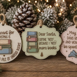 Book Lover Ornaments Svg | Bookworm Ornaments Svg | Book Ornaments Svg | Christmas Book Lover Ornaments Svg | Book Svg Files | Book Lover |