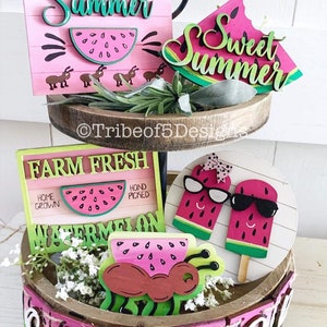Watermelon Tiered Tray Svg | Ant Tiered Tray Svg | Summer Tiered Tray Svg | Tiered Tray Decor | Laser Ready Files | Glowforge Files |