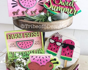 Watermelon Tiered Tray Svg | Ant Tiered Tray Svg | Summer Tiered Tray Svg | Tiered Tray Decor | Laser Ready Files | Glowforge Files |