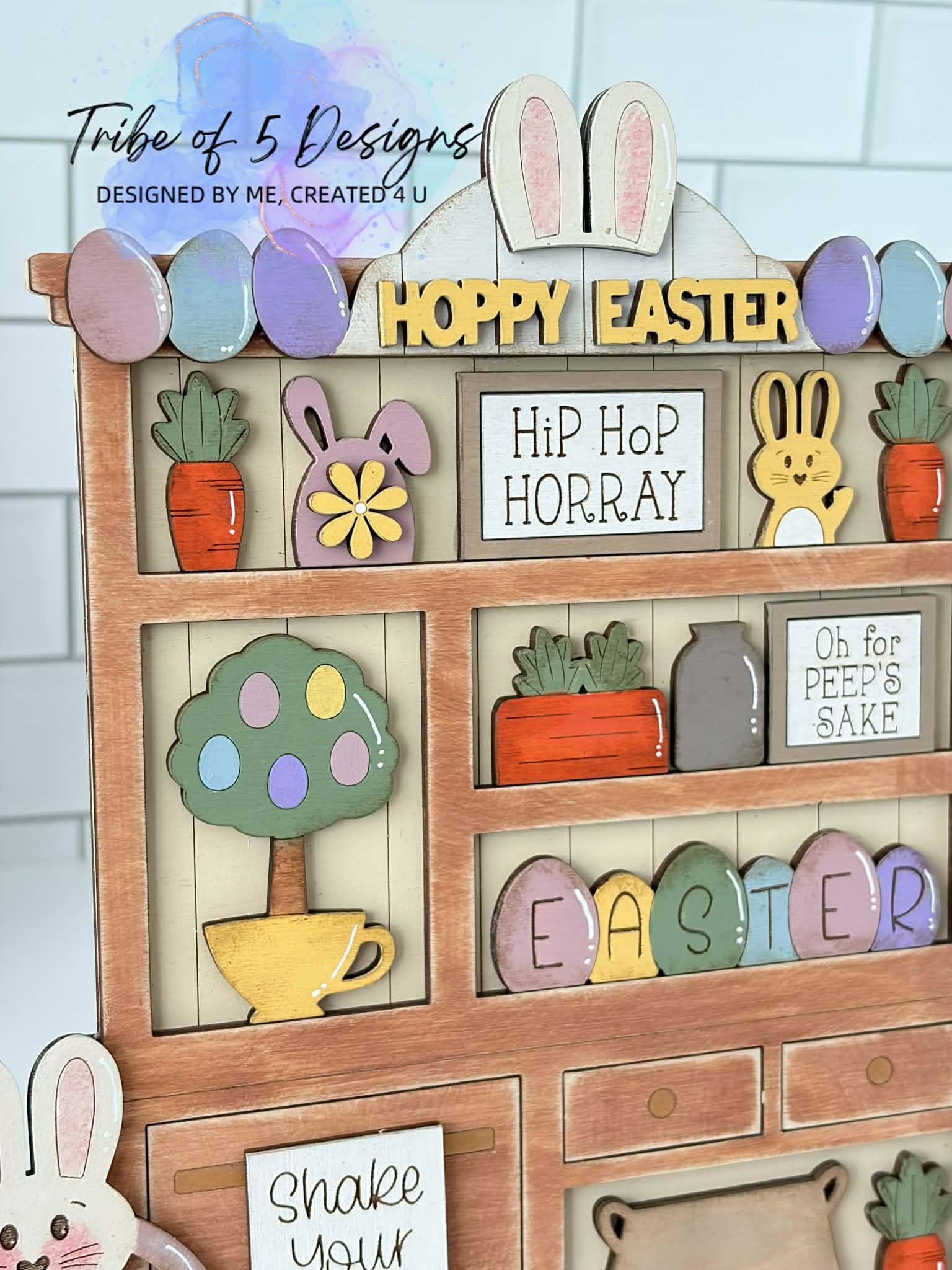 Easter Hutch Shelf Sitter Digital Glowforge Laser Ready File Svg ...