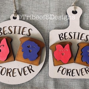 Best Friend Ornament Svg | Besties Ornament Svg | Wood Ornaments Svg | Christmas Ornaments Svg | Glowforge Ornaments Svg | Glowforge Files |