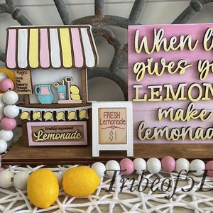 Lemonade Stand Svg | Lemonade Stand Sign Svg | Summer Shelf Sitters Svg | Lemon Signs SVg | Lemon Shelf Sitters Svg | Laser Ready Files Svg