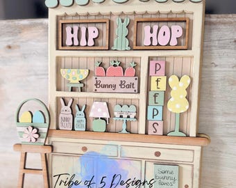 Easter Hutch Shelf Sitter Svg | Easter Shelf Sitters Svg | Easter Decor Signs | Interchangeable Signs Svg | Shelf Sitters | Wooden Signs |