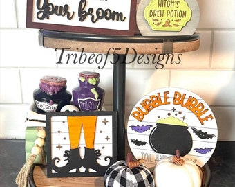 Heks gelaagde lade Svg | Halloween gelaagde lade Svg | Halloween Tier Lade Svg | Heks Tier Lade Svg | Laserklare bestanden | Glowforge-bestanden Svg