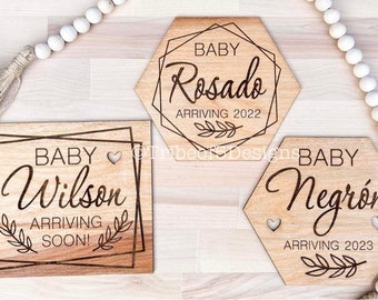 Baby Announcement Signs Svg | Baby Announcement Svg | Pregnancy Announcement File | Glowforge Files | Laser Ready File | Glowforge Svg |