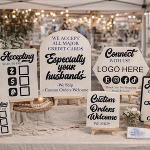 Vendor Markt Schilder Digitale Laserdateien svg | Craft Fair Stand Schilder SVG | Vendor Show Schilder SVG | Social Media Zeichen zwar |