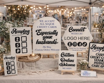 Vendor Market Signs Digital Laser Files Svg | Craft Fair Booth Signs Svg | Vendor Show Signs Svg | Social Media Signs Svg |