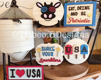 Tiered Tray svg | Tier Tray svg | 4th of July svg | 4th of July Tiered Tray svg | Cow Tiered Tray svg | Laser Files | Glowforge svg | svgs |